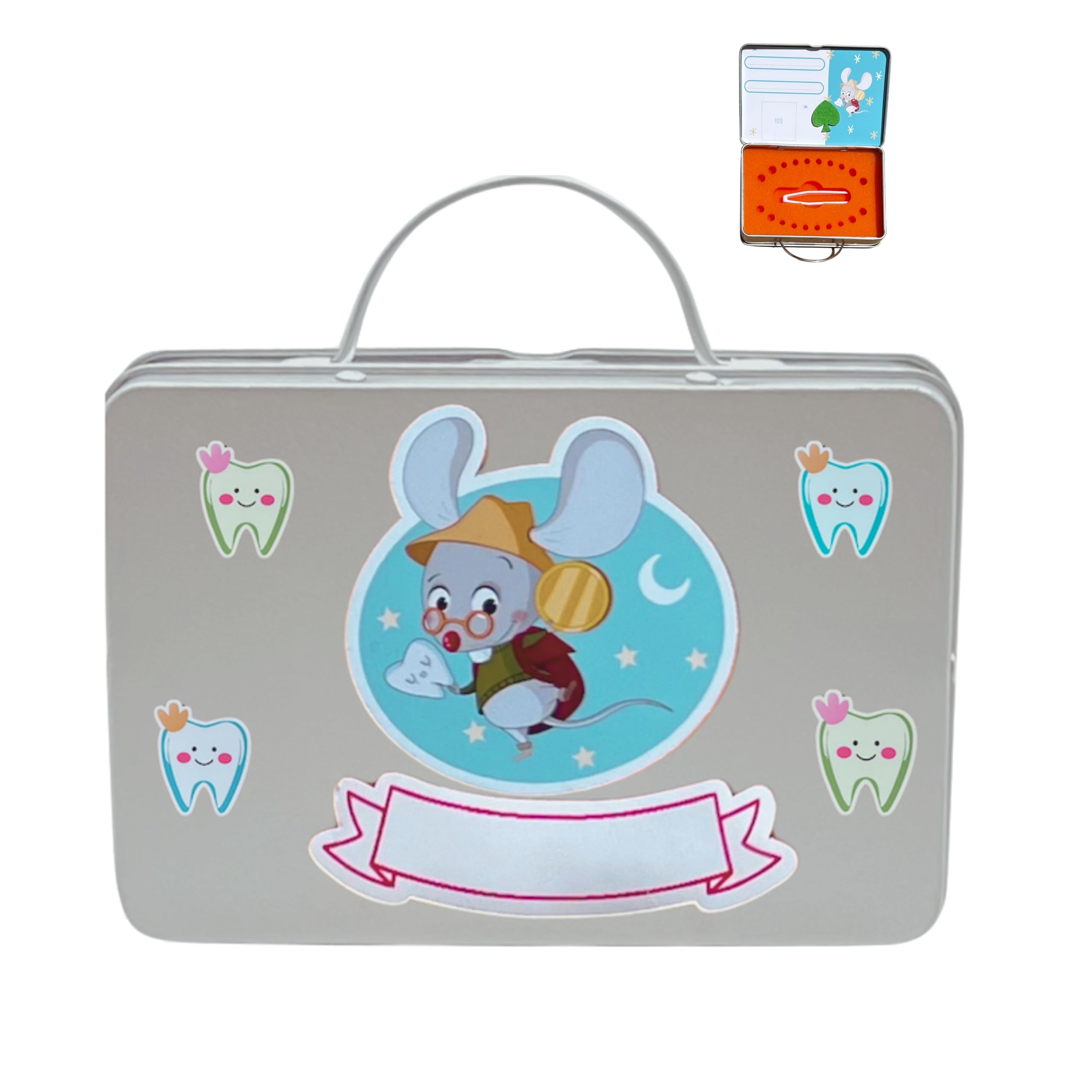 MAXI NONA Petite Boîte à Dents De Lait Avec Tirelire - La Petite Souris - Cadeau Enfant Garçon Fille