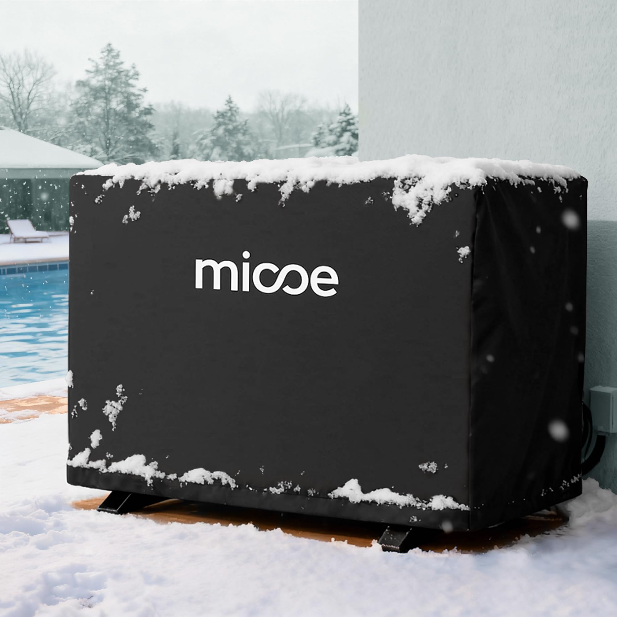 Swimming Pool Heat Pump Cover for Outside Units, PVC Coated 420D Heavy Duty Pool Heater Winter Cover, Waterproof UV Resistant Dustproof Heater Cover, Winter Protection 38.39”x15.94”x26.38” Black-image-35
