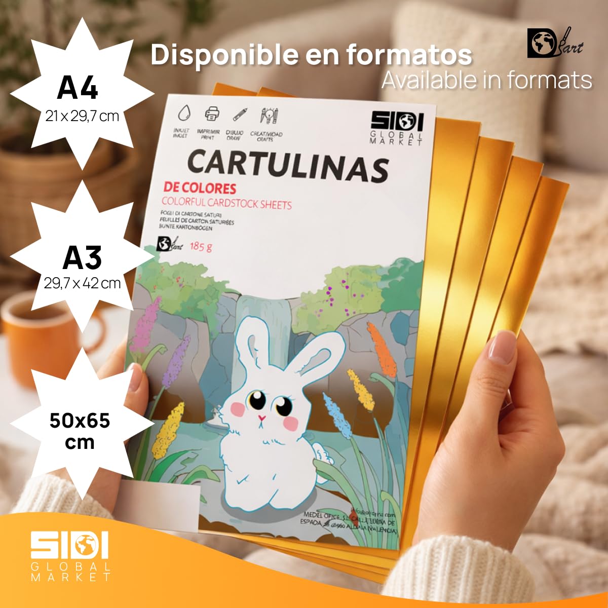 Cartulina A4 Azul Metalizada 230 g Cartulina Brillo Reflectante para Manualidades, Scrapbooking, Impresora Inkjet y Láser, Papel Cartulina Premium Metalizado – SIDI (azul metalizado, 25h) — view 5