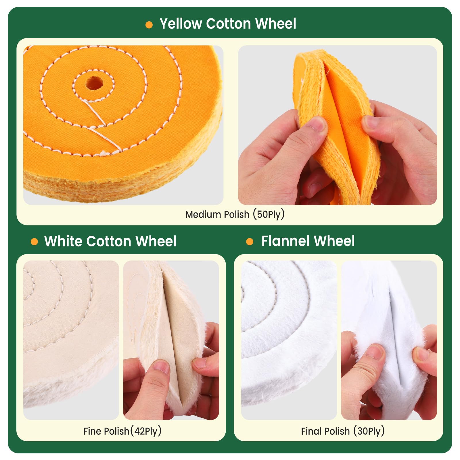 Buffing & Polishing Wheel Kit - Metal Finishing -7