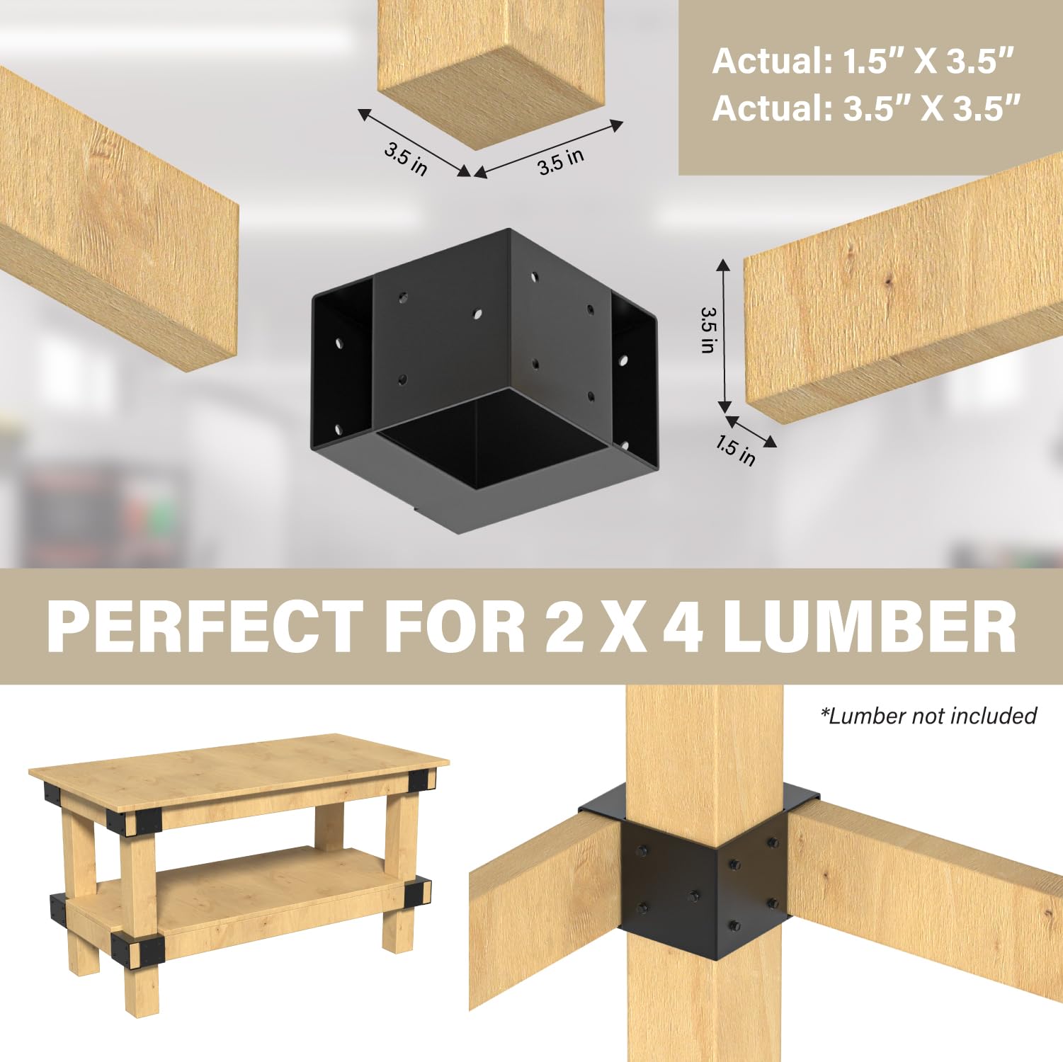 Snapklik.com : Set Of 8 Heavy Duty Workbench Bracket Kit 3-Way Right ...