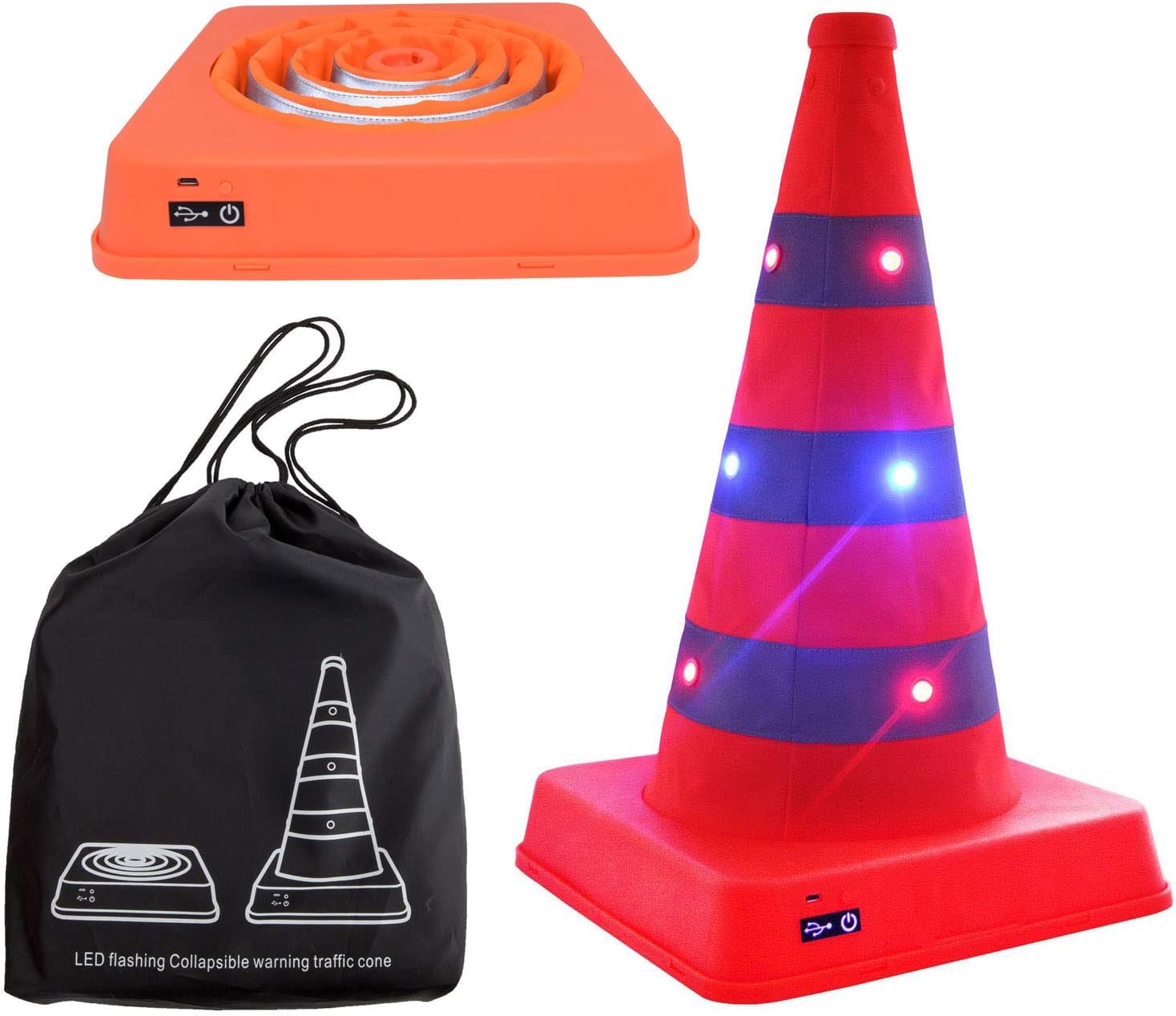 Light Up Traffic Cone - Collapsible