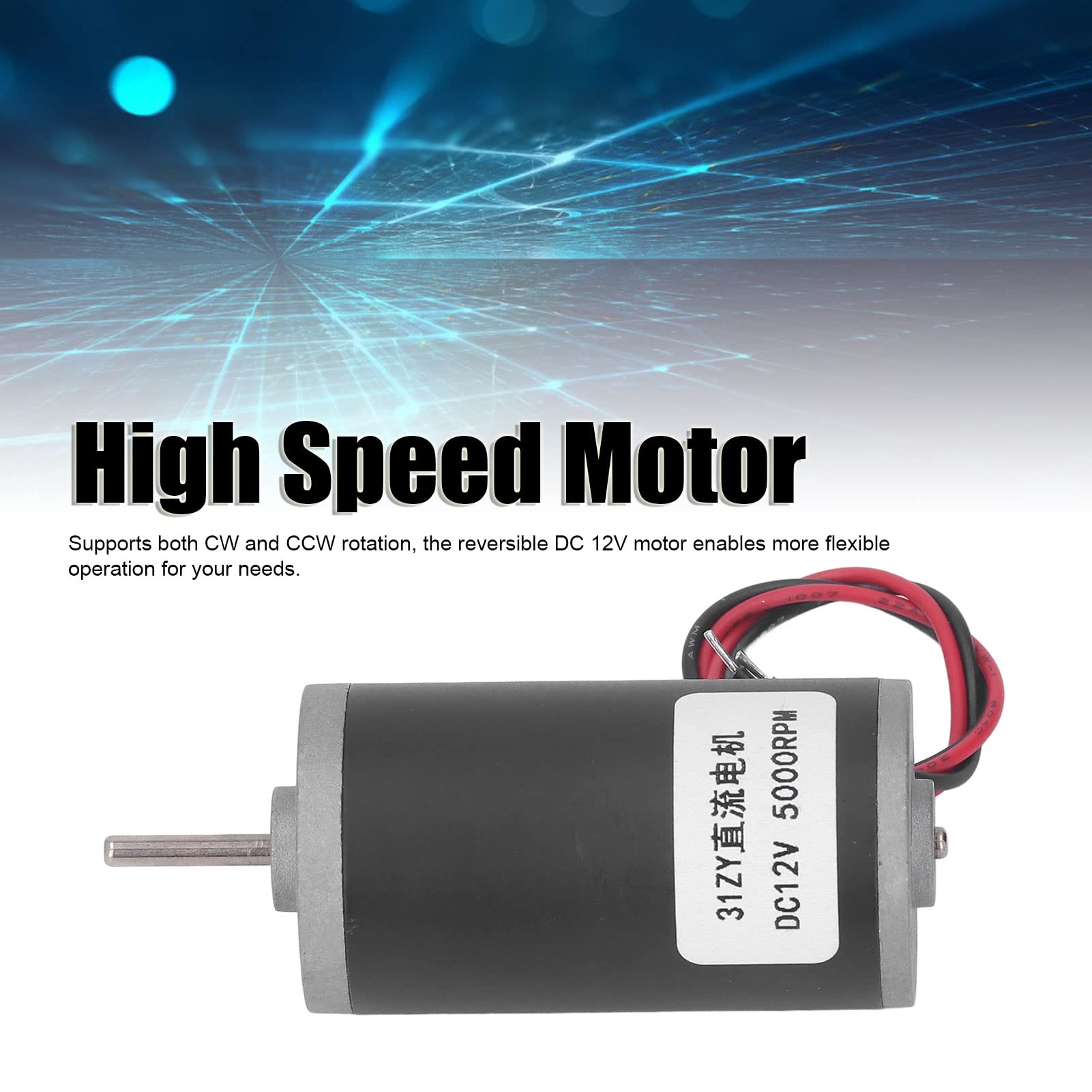 Permanente magneet DC Motor 12V Hoge snelheid Omkeerbare CW CCW Grote