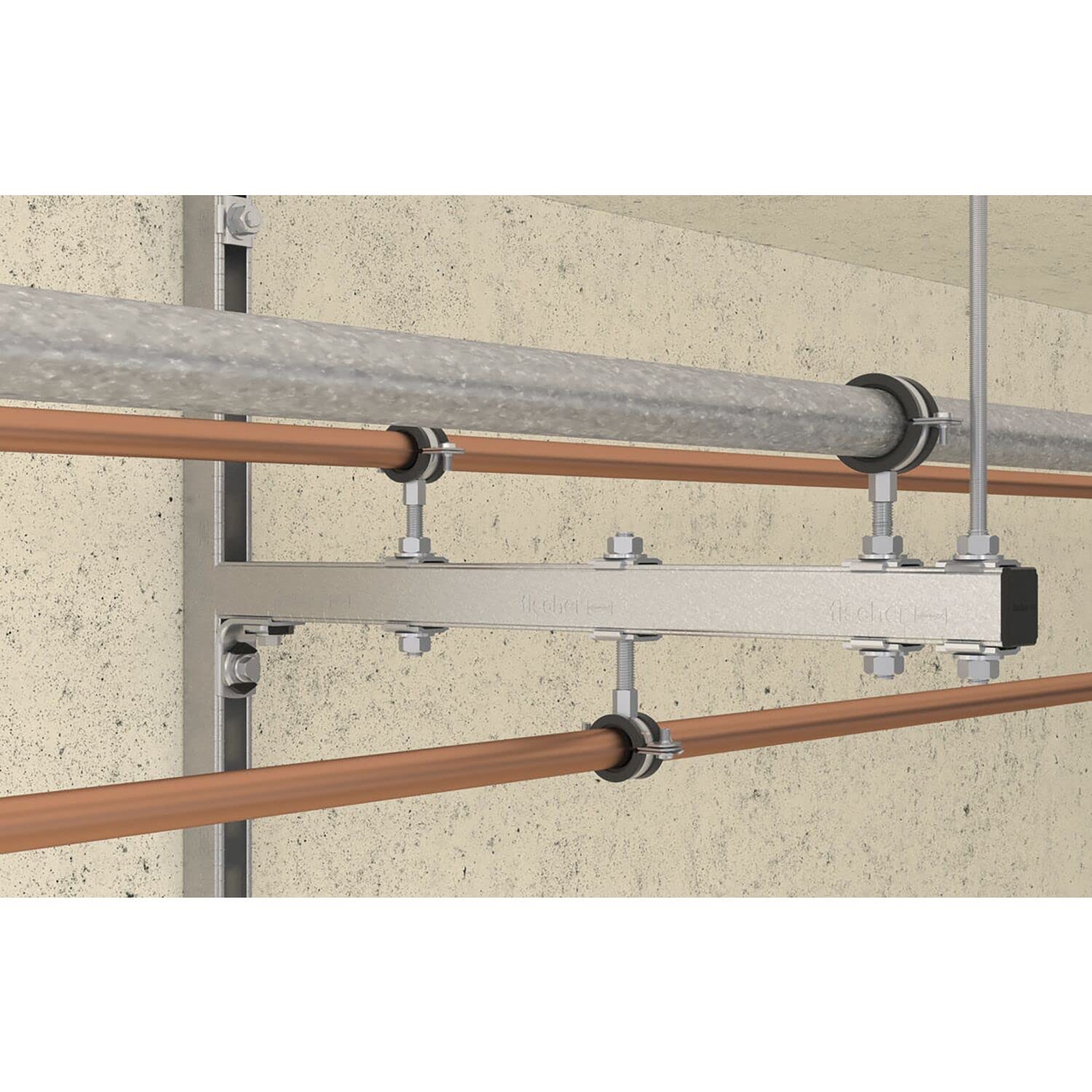 FISCHER FRS-L M8/M10 - Fascetta per tubi in due pezzi, 16-19 mm