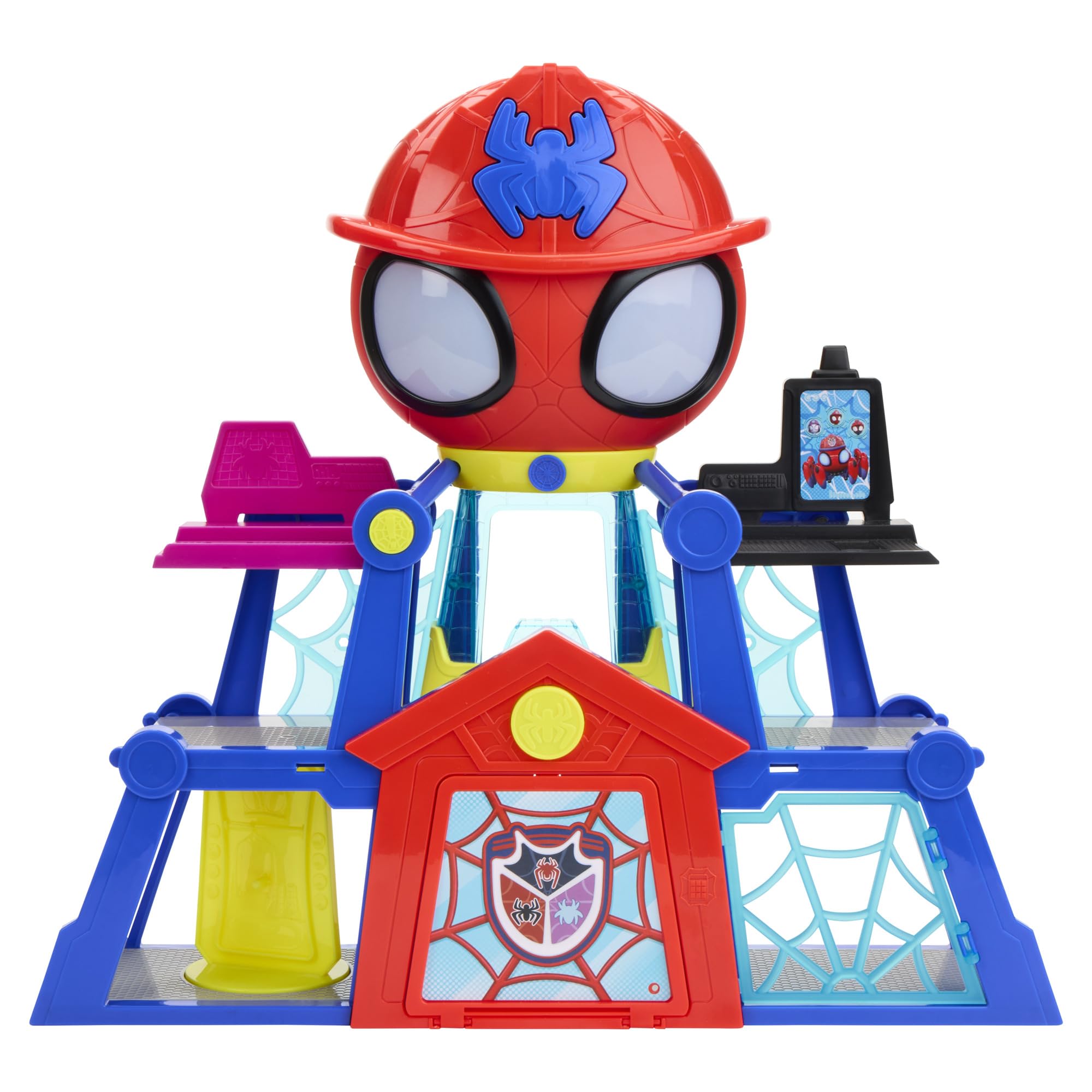 Marvel Spidey and His Amazing Friends, Rescue-Webs, Aracnocuartel, Set de Juego con Figuras de 7,6 cm y vehículo de Juguete, Juguetes de superhéroes para niños pequeños, Edad: A Partir de 3 años