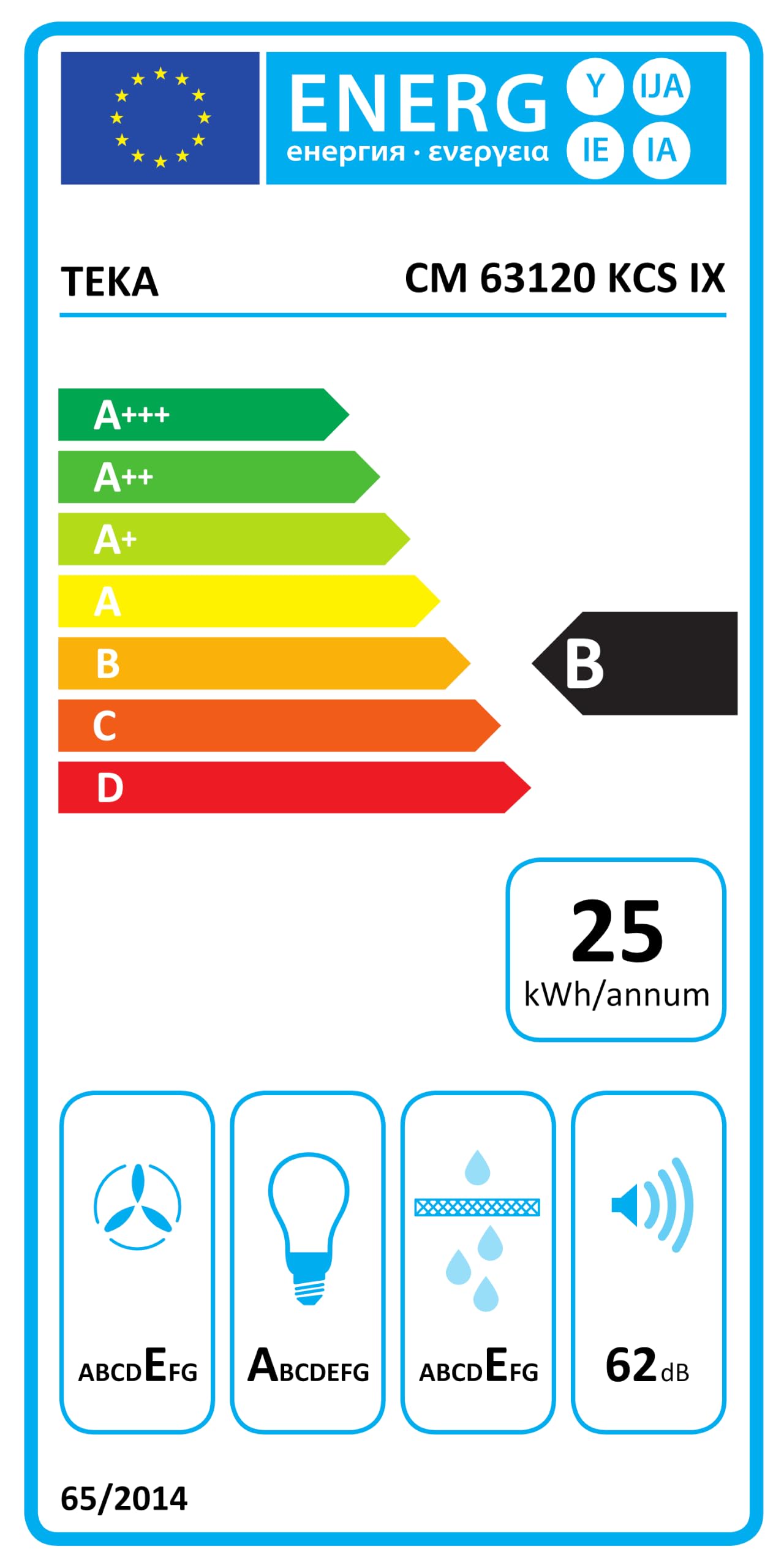 TEKA Campana Extractora Clásica de Pared, 60 cm, Acero Inoxidable