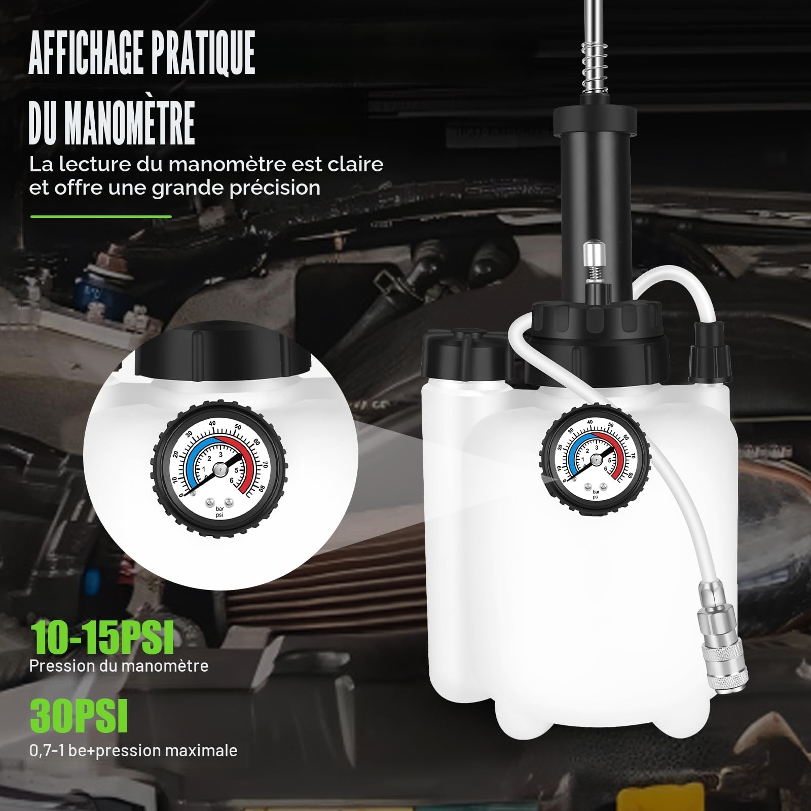 ASUNCELL 3L Vidange Liquide de Frein Manuel, Kit de Purge de Frein Manuel, Universel Purgeur de Frein, Vidange Liquide de Frein Manuel Adaptateur E20 Universel