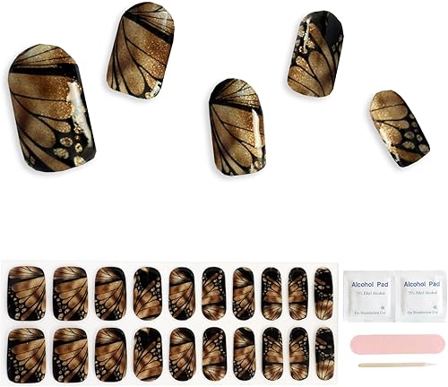 Tiras de uñas de gel semicuradas, 20 calcomanías largas, funciona con cualquier lámpara de uñas, calidad de salón, larga duración, fácil de aplicar