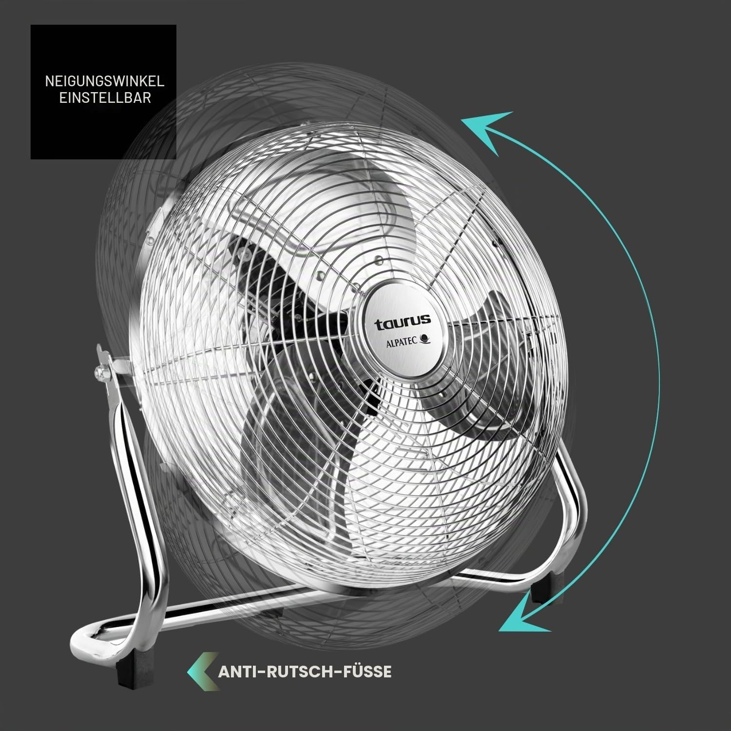 Taurus Ventilator | Alpatec SIROCCO 18 | 120 W | 45 cm Durchmesser | Chrom