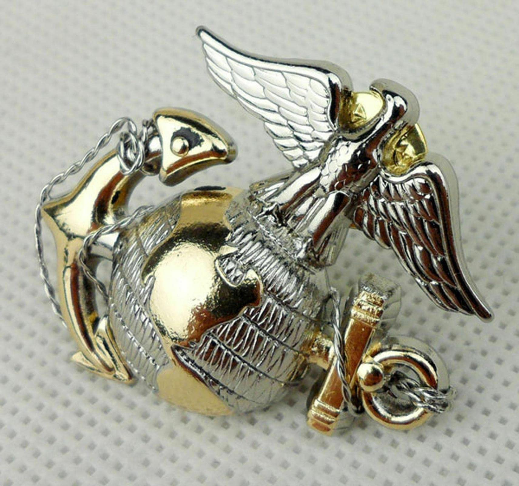 WWII US Navy Marine Corps Officier EGA Barracks Metal Hat Badge Classic Military