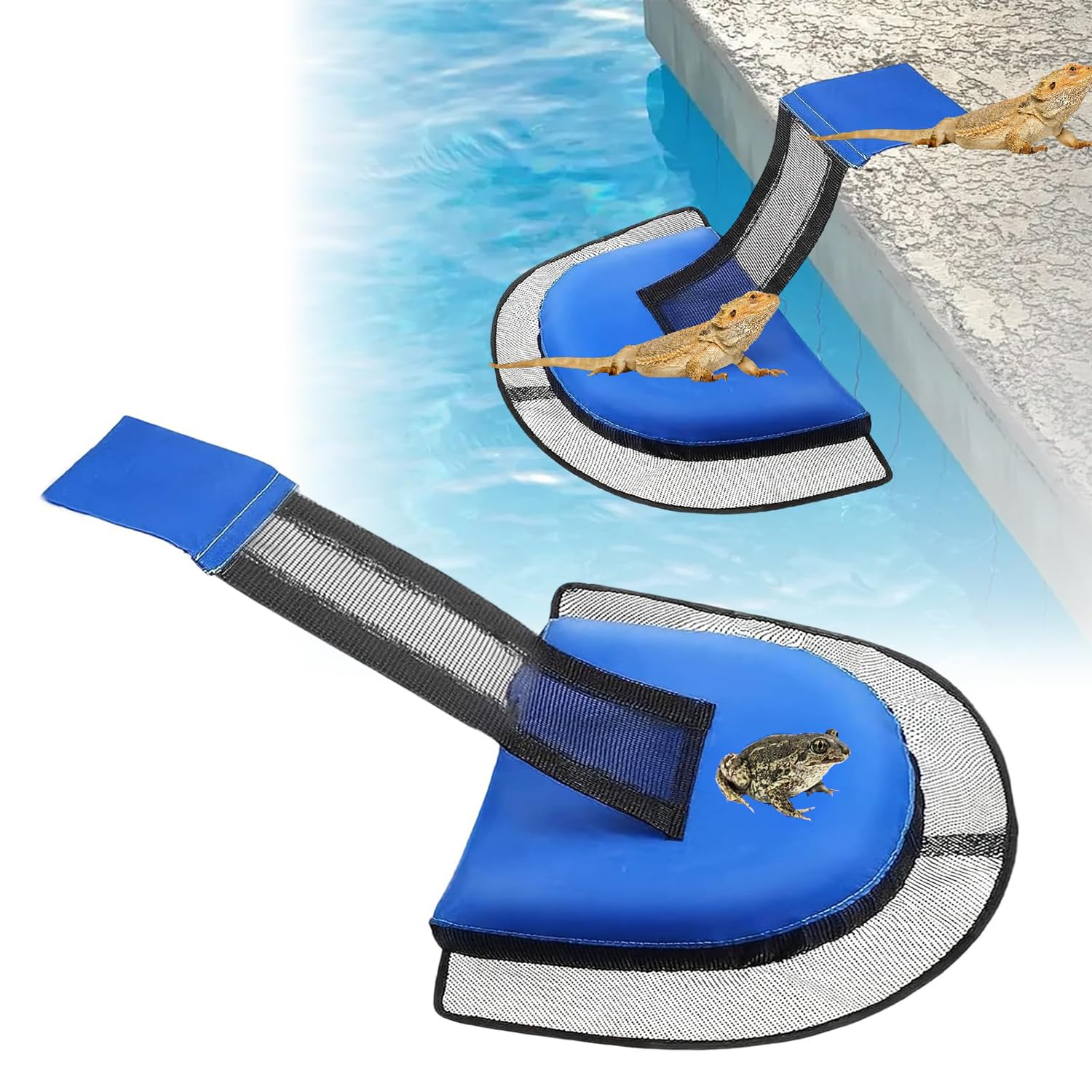 2 Piezas Rampa de Escape de Animales para Piscina, Almohadilla De Escalera De Escape Inflable, Rampas de Escape para Mascotas, Para Salvar Ranas y Todos Animales Pequeños Que Ingresan Piscina (2)
