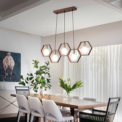 Miniatura 3 de Lámpara de araña dorada, 6 luces, modernos candelabros de granja para comedor, lámparas colgantes de vela, lámparas colgantes de techo para cocina,