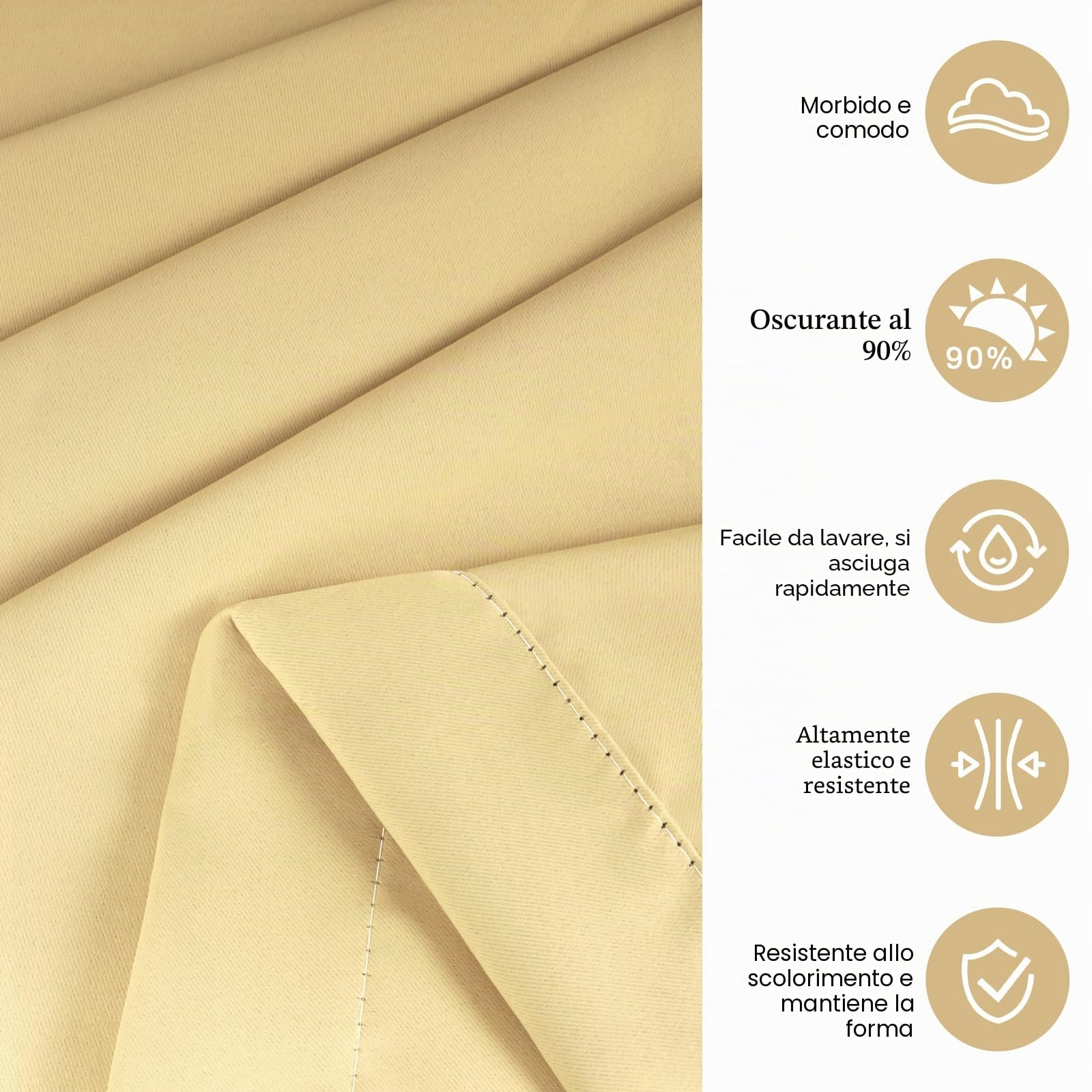 Tende Per Gazebo Esterno Impermeabile, Antivento, Antipolvere e Resistente Ai Raggi UV, 132x215 cm, Per Pergolati E Finestre (Beige x1 Pezzo)