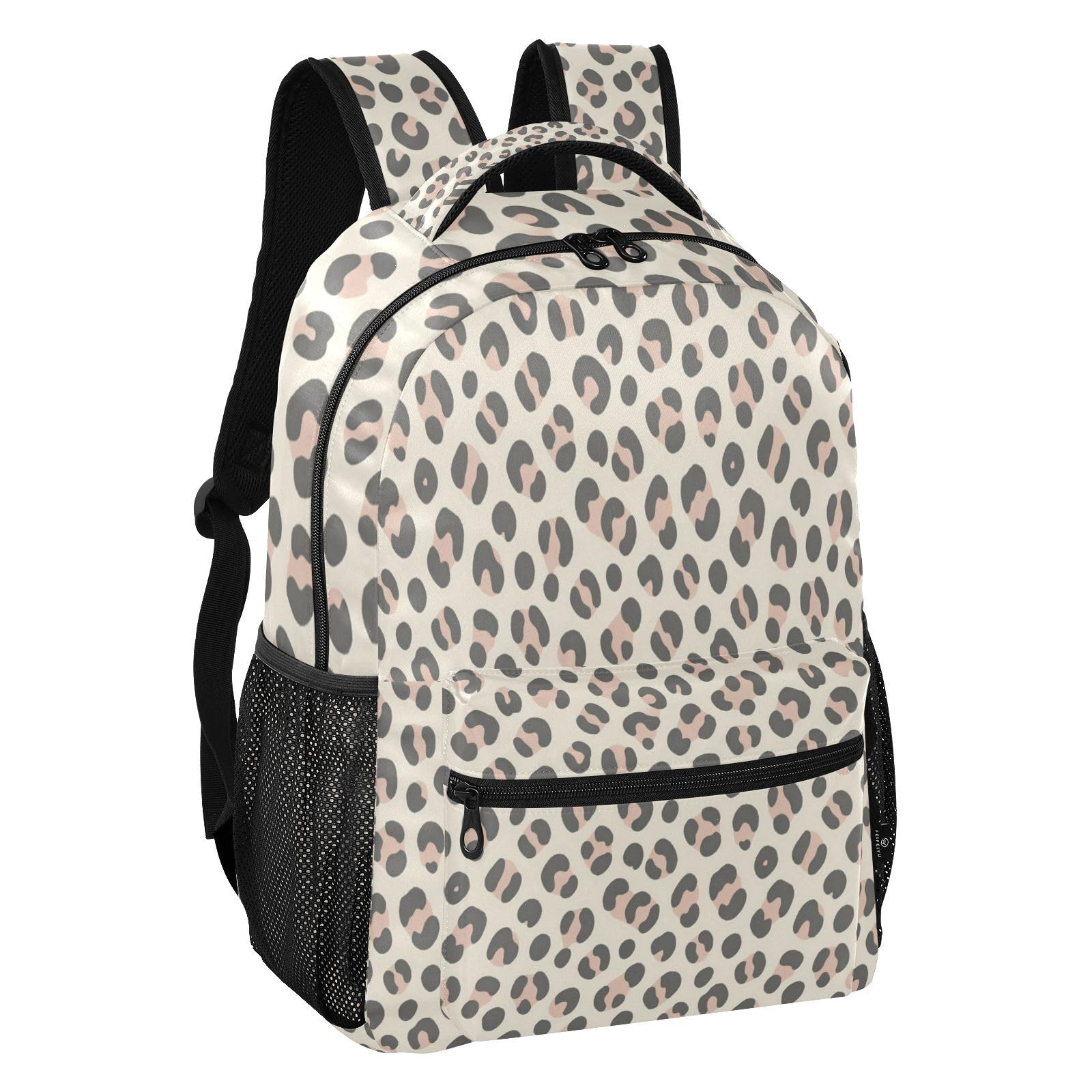 FRODOTGV Torba na co dzień lekka przenośna konstrukcja regulowane wyściełane paski na ramię dla uczniów do codziennego użytku rozmiar S, Taupe Leopard, M, Casual