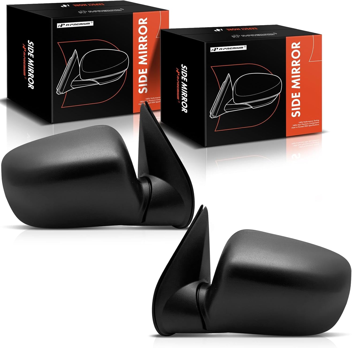 A-Premium Pair (2) Driver and Passenger Side Manual Door Mirror - Compatible with Chevrolet Colorado 2004-2012 & GMC Canyon 2004-2012 - Non-Heated Manual Folding Black Outside Rear View Mirror
