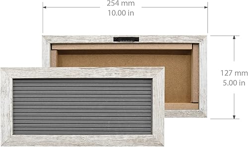 Miniatura 6 de Tablero de letras negro enmarcado con paquete de 180 letras y símbolos, marco de 10 pulgadas de ancho x 5 pulgadas de alto, ranuras seguras para