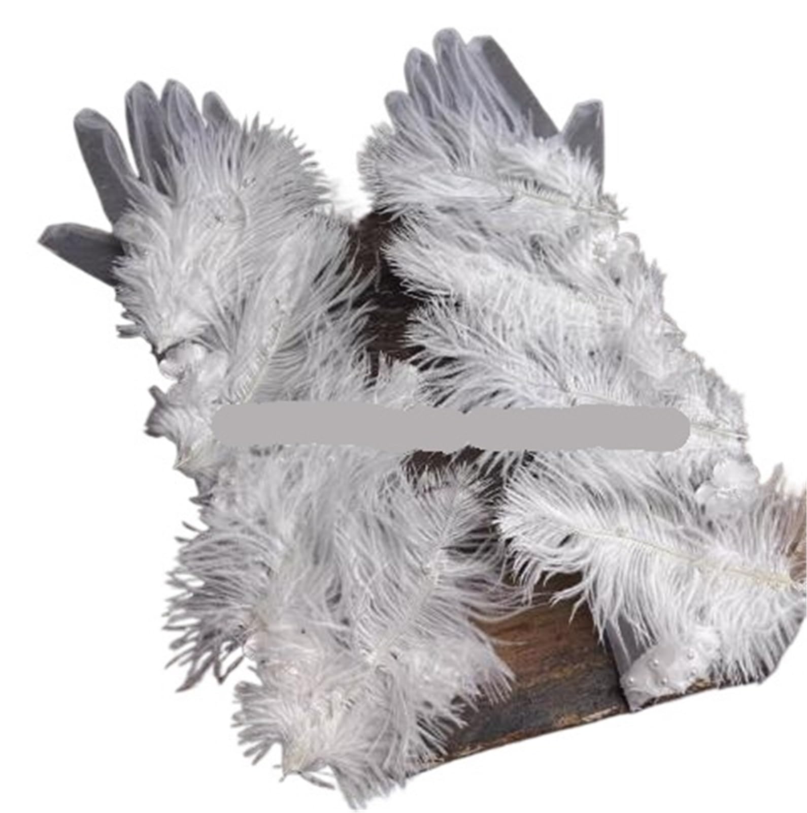 Guante de plumas elegante natural largo malla rendimiento