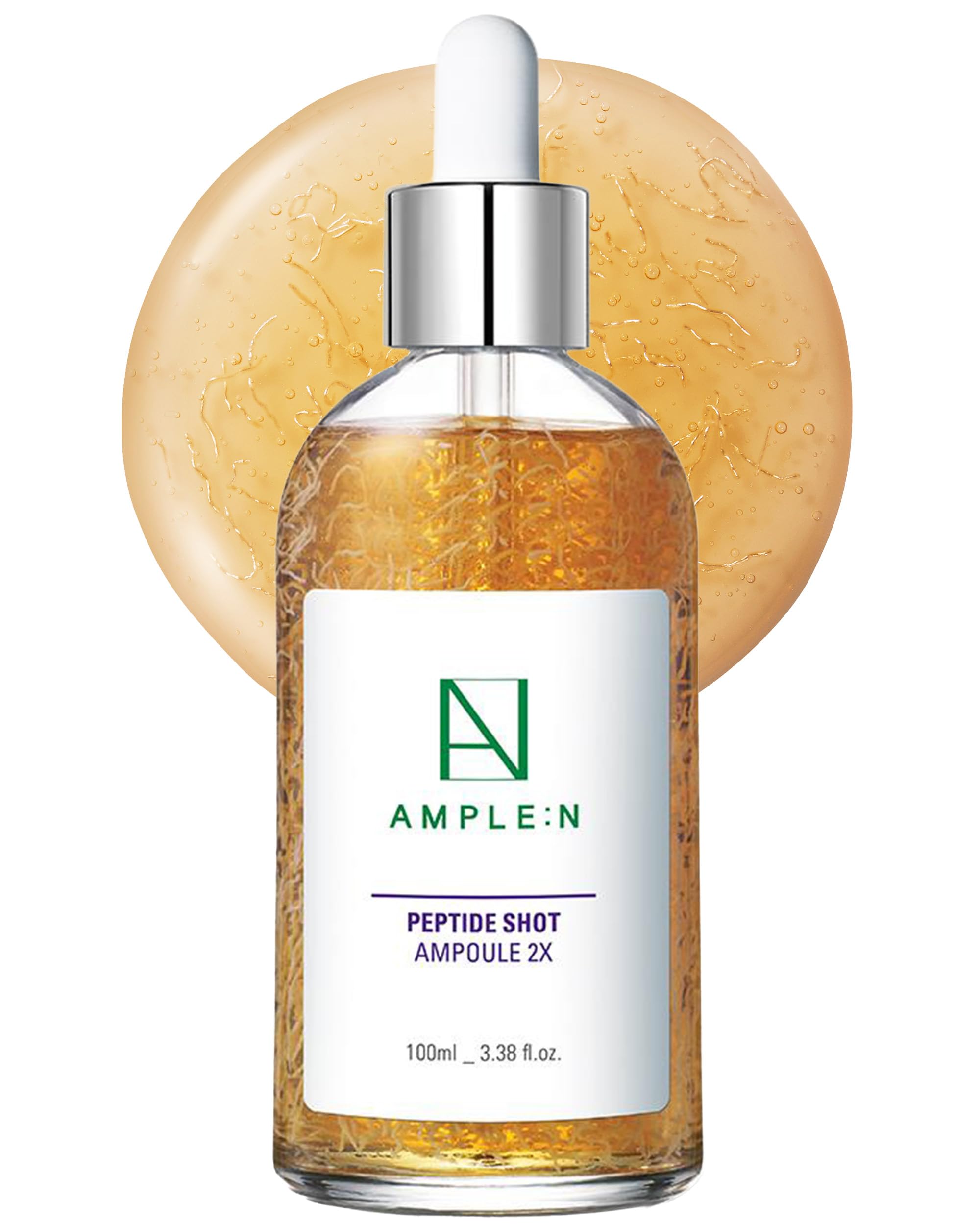 AMPLE:N Peptide Shot Ampoule 2X (100ml) – Anti-Aging Face Serum with Peptides for Firming, Wrinkle Care & Plumps & Repairs Skin – Korean Skincare