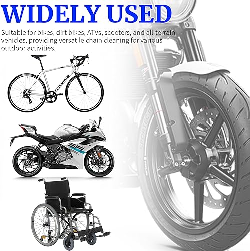 Miniatura 7 de Kit de limpiador y lubricante de cadena de bicicleta, juego de herramientas de limpieza de cadenas de bicicleta y motocicleta con cepillo, limpiador