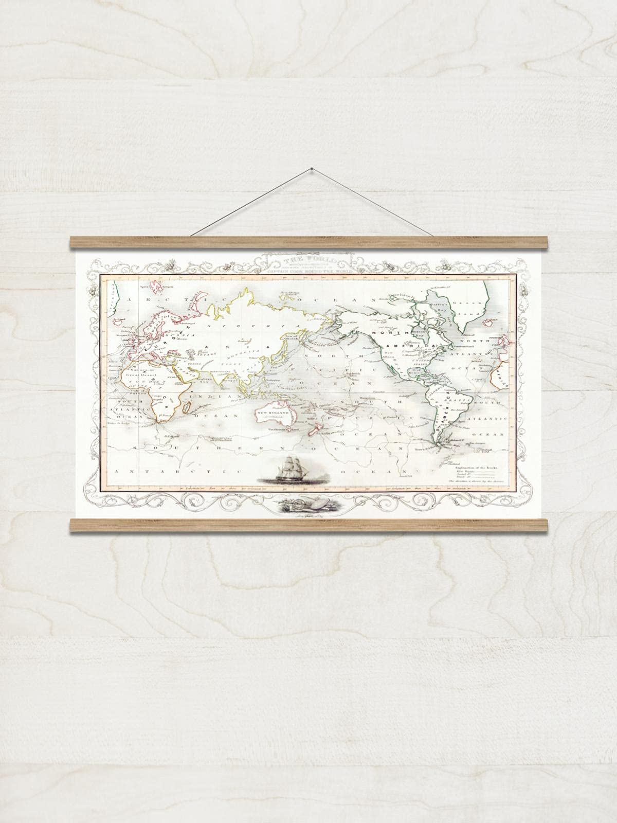 Wowposters Full Color Captain Cook Voyages Map Poster - 30X40 Cm