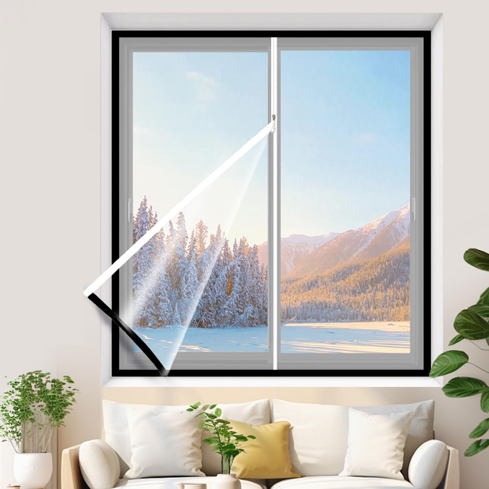 Kit isolant thermique fenêtre transparent hiver coupe-vent 140x120