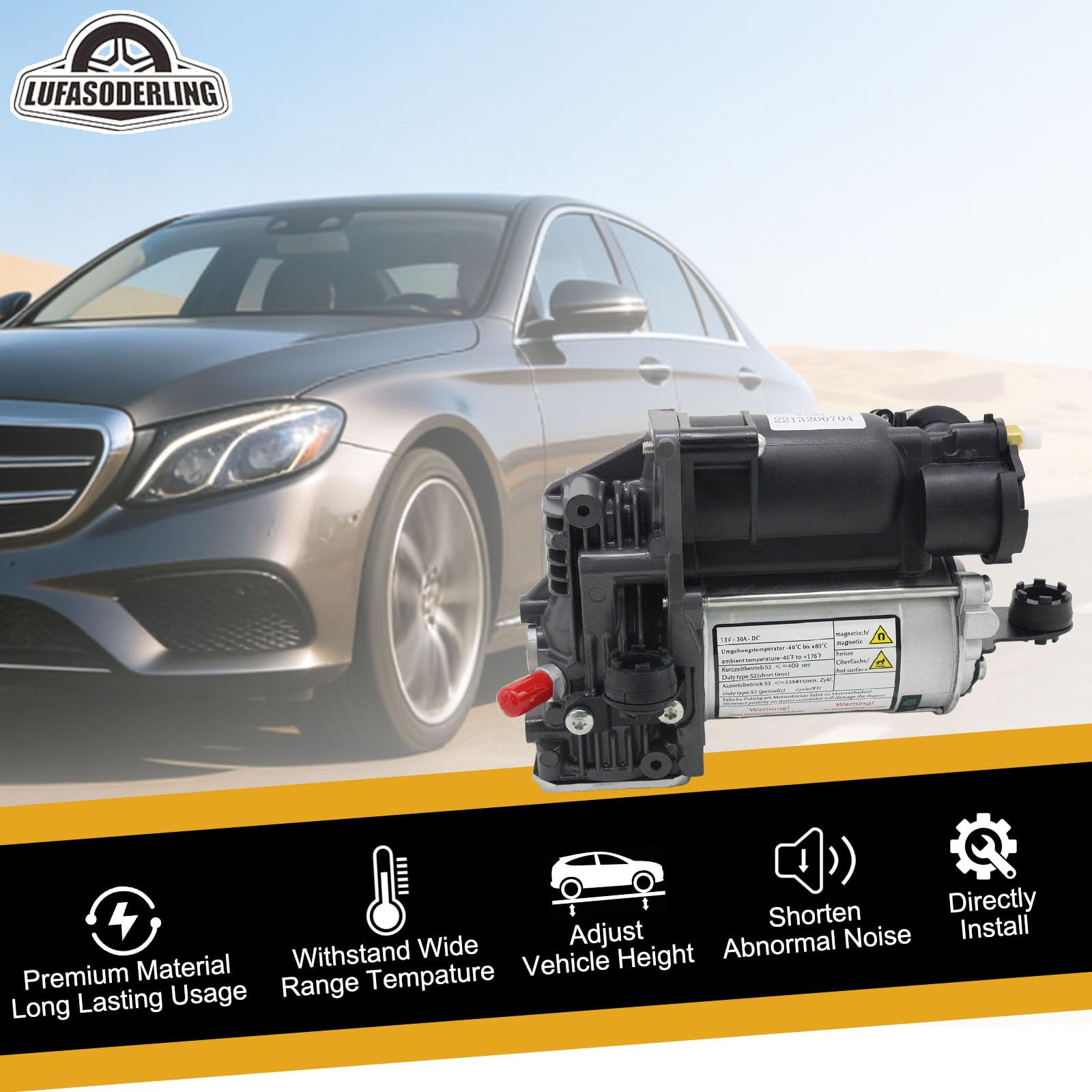 Compressore per Sospensioni Pneumatiche Compatibile con Mercedes-Benz W221 W166 ML250 ML350 ML400 ML500 ML550 ML63 AMG X166 GL350 GL450 GL500 GL63 AMG 2213200304 2213201704
