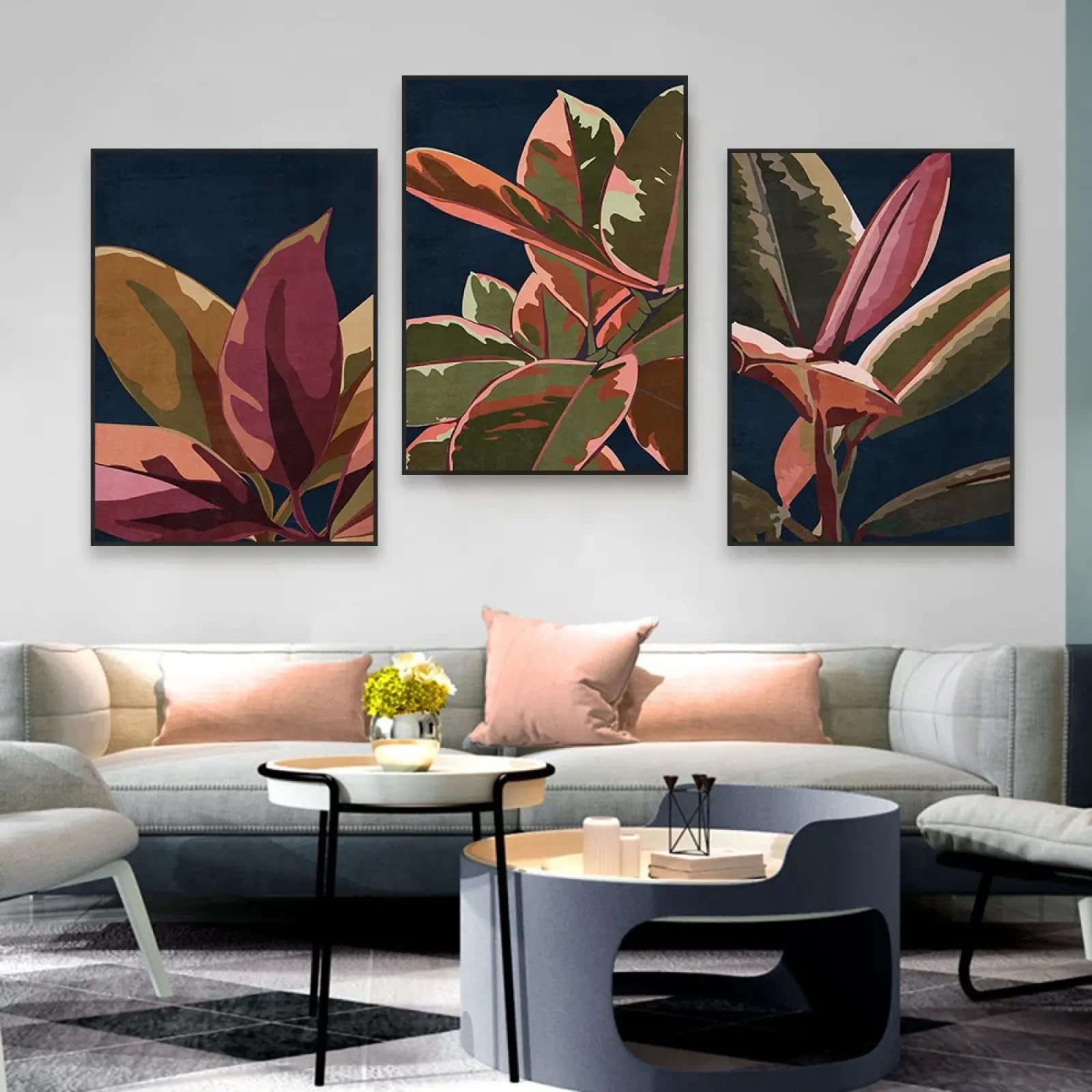 Affiche de feuille de bananier tropical vintage, triptyque 60x80cm encadré - 7