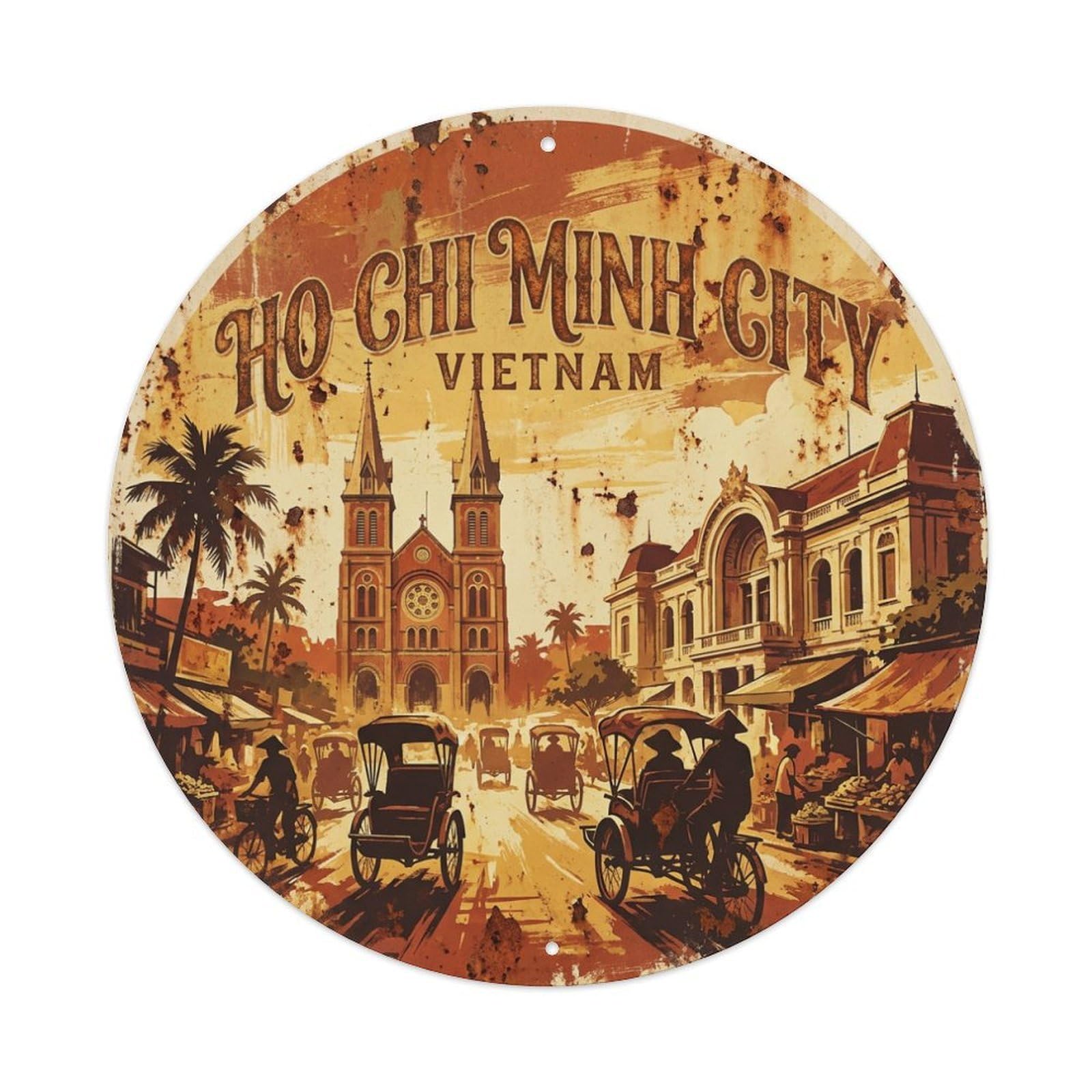 Xanthor Style Retro Vietnam Travel Ho Chi Minh City Metal Tin Sign