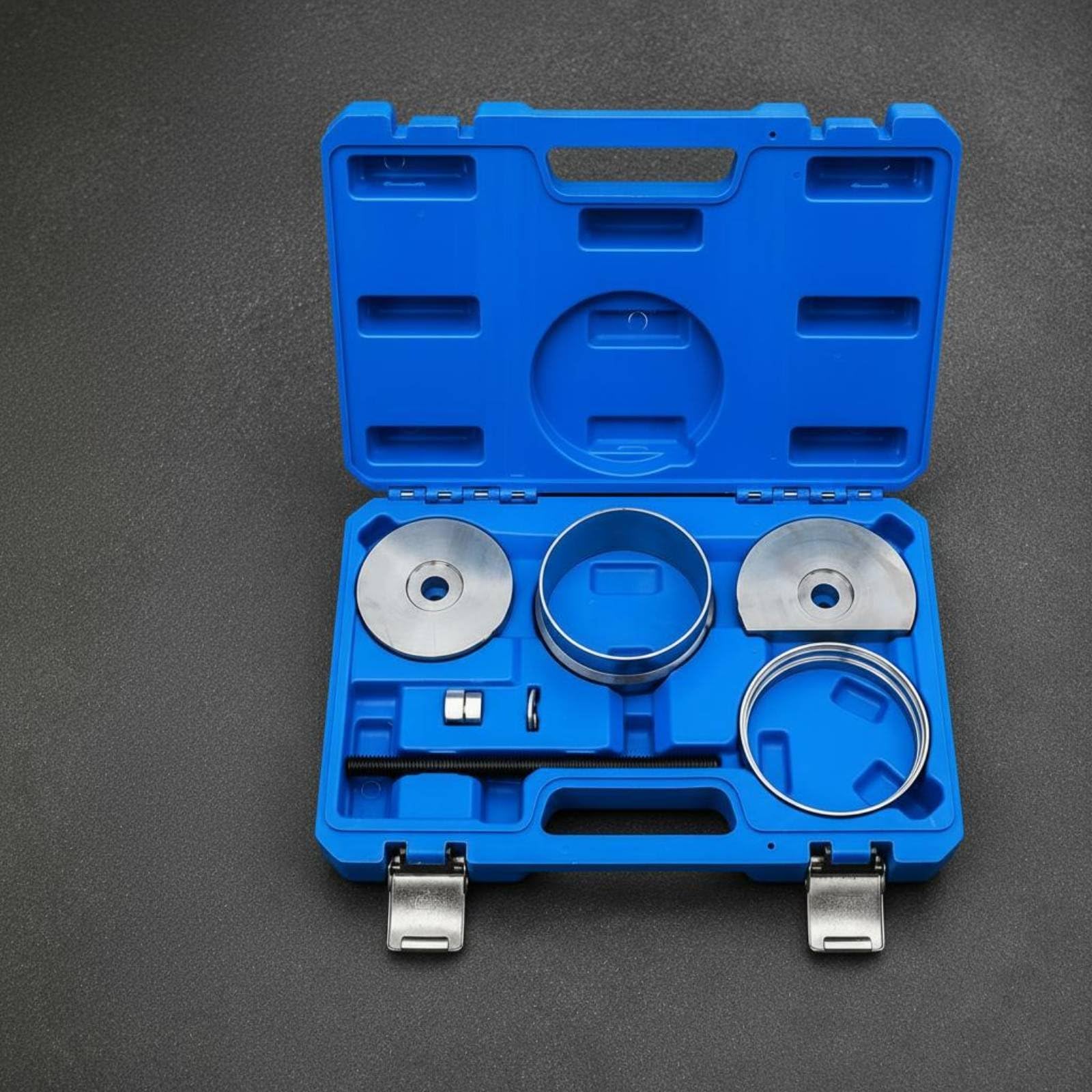 Amagogo 9 Pezzi Kit Rimozione Bushing Sospensione Pressa Boccole Braccio Oscillante Attrezzo Officina in Acciaio con Valigetta Rigida Adatto per Meccanici Riparazioni in Officina Assistenza Mobile