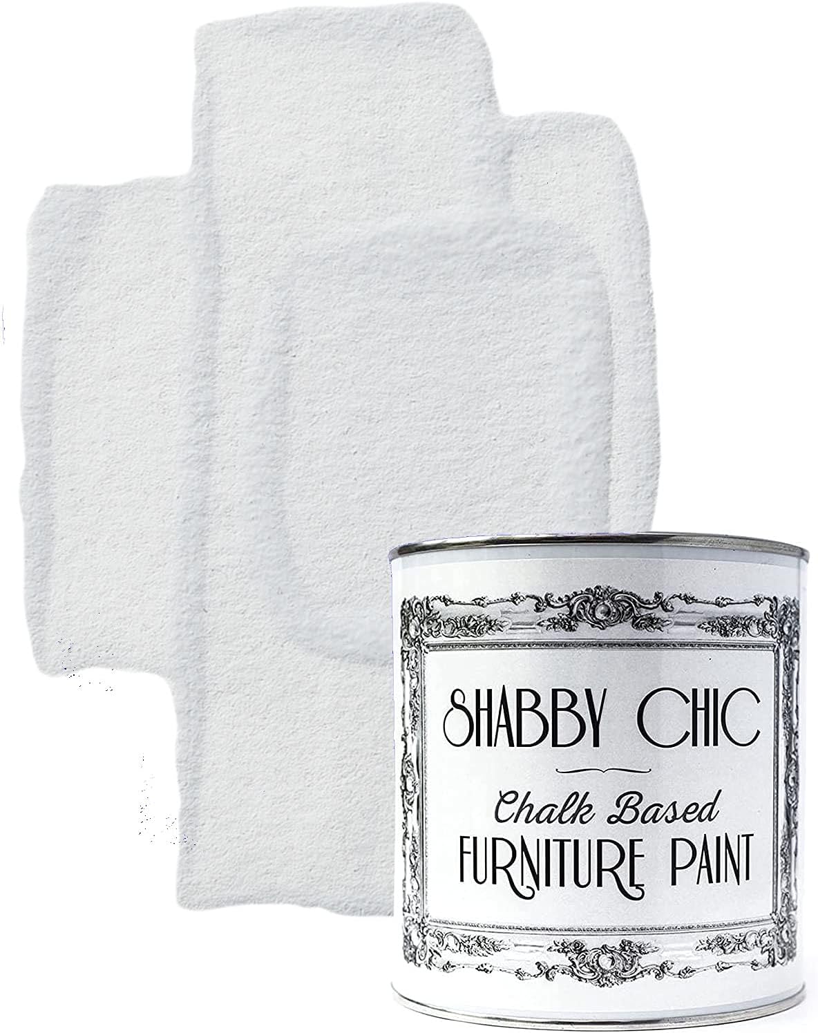 Shabby Chic Chalk Furniture Paint: Luxurious Chalk Finish Craft Paint for Home Decor, DIY, Wood Cabinets - All-in-One Paints with Rustic Matte Finish [Winter White] - (Liter Covers 129 sf)