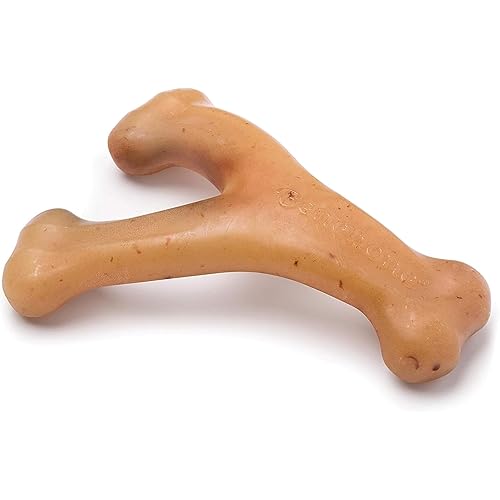 Wishbone Durable Dog Chew Toy for Aggressive Chewers, Real Chicken,