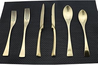 UniturckyLuxury 18/10 Stainless Steel Matte Champagne gold Cutlery Flatware Set - Utensil Set Steak Spoons and Forks Knife Set Kids Silverware Set,Service for 4 (24-Piece)