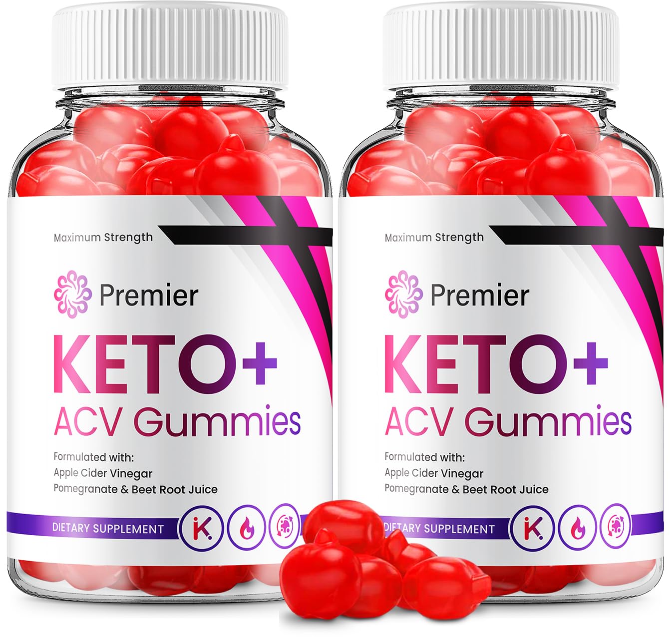Rillvo2 Pack) Premier Keto ACV Gummies - Official - Keto Premiere ACV Advanced Formula Plus Apple Cider Vinegar Dietary Supplement B12 Beet Root Juice Men Women (120 Gummies)