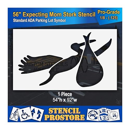 Plantillas de pavimento  56 pulgadas  Reservadas para futuras madres cigüeñas  54 pulgadas x 92 pulgadas x 18 pulgadas (128 mil)  Grado profesional
