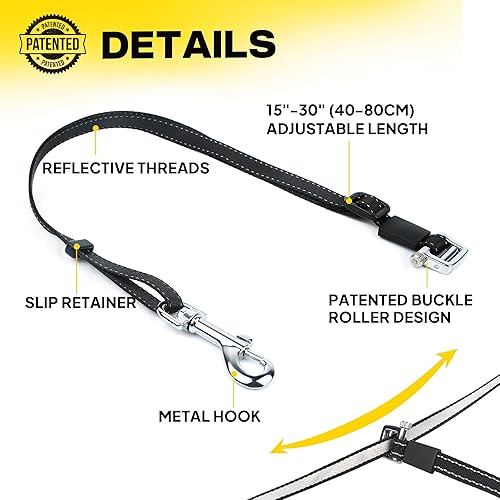 Miniatura 4 de Fida Accesorios duales para pasear perros para correa retráctil, diseño de rodillo patentado, correa reflectante sin enredos, ajustable para perros