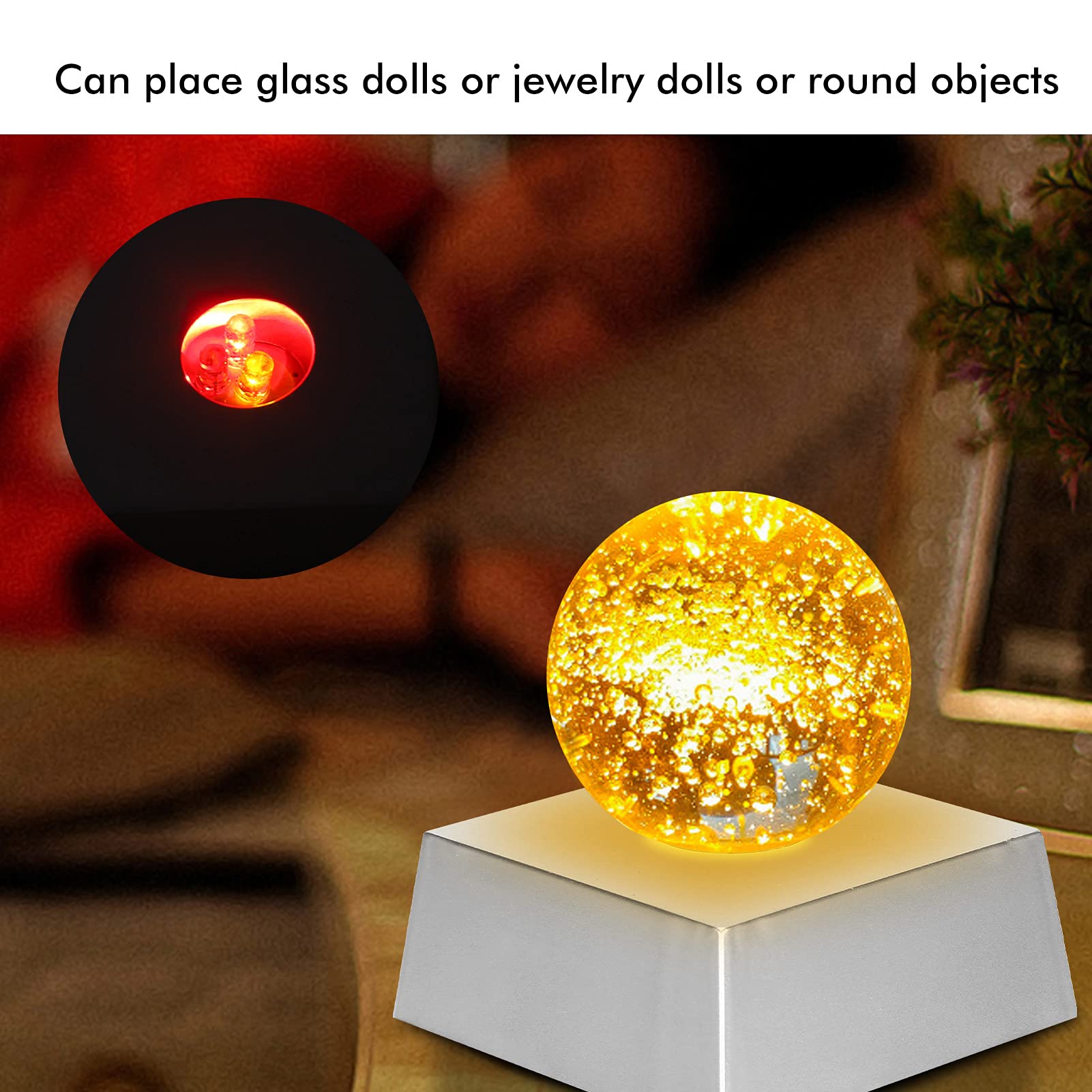 ASENTE Pied d'éclairage à 4 LED – Socle d'affichage circulaire pour art en verre de cristal 3D – Fonctionne avec piles – Support lumineux de 7,6 cm de diamètre – Presse-papier éclairé ASENTE Pied d'éclairage à 4 LED – Socle d'affichage circulaire pour art en verre de cristal 3D – Fonctionne avec piles – Support lumineux de 7,6 cm de diamètre – Presse-papier éclairé