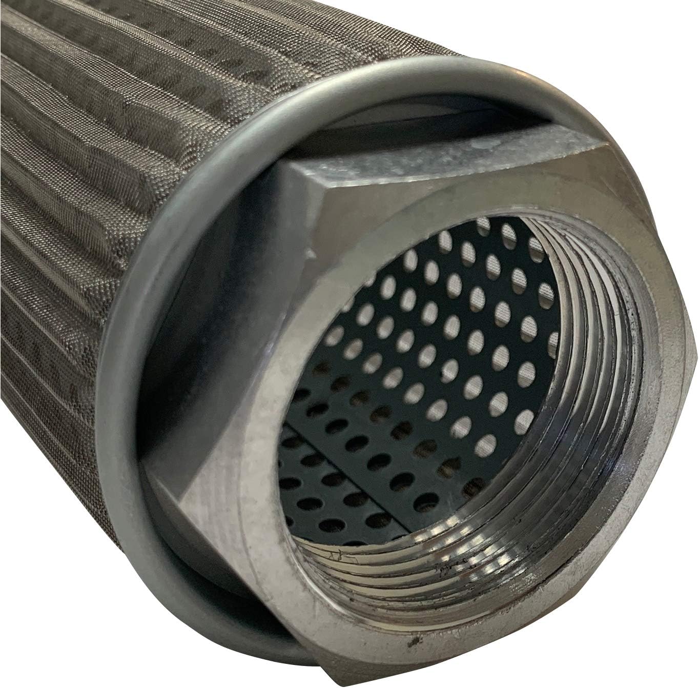 Washable Intake Filter | Metal Mesh | Male and Female 1" NPT Small | Perfect for engines - blowers - vacuum pumps | Easy to install and maintain | Cleans with garden hose (1 Inch)