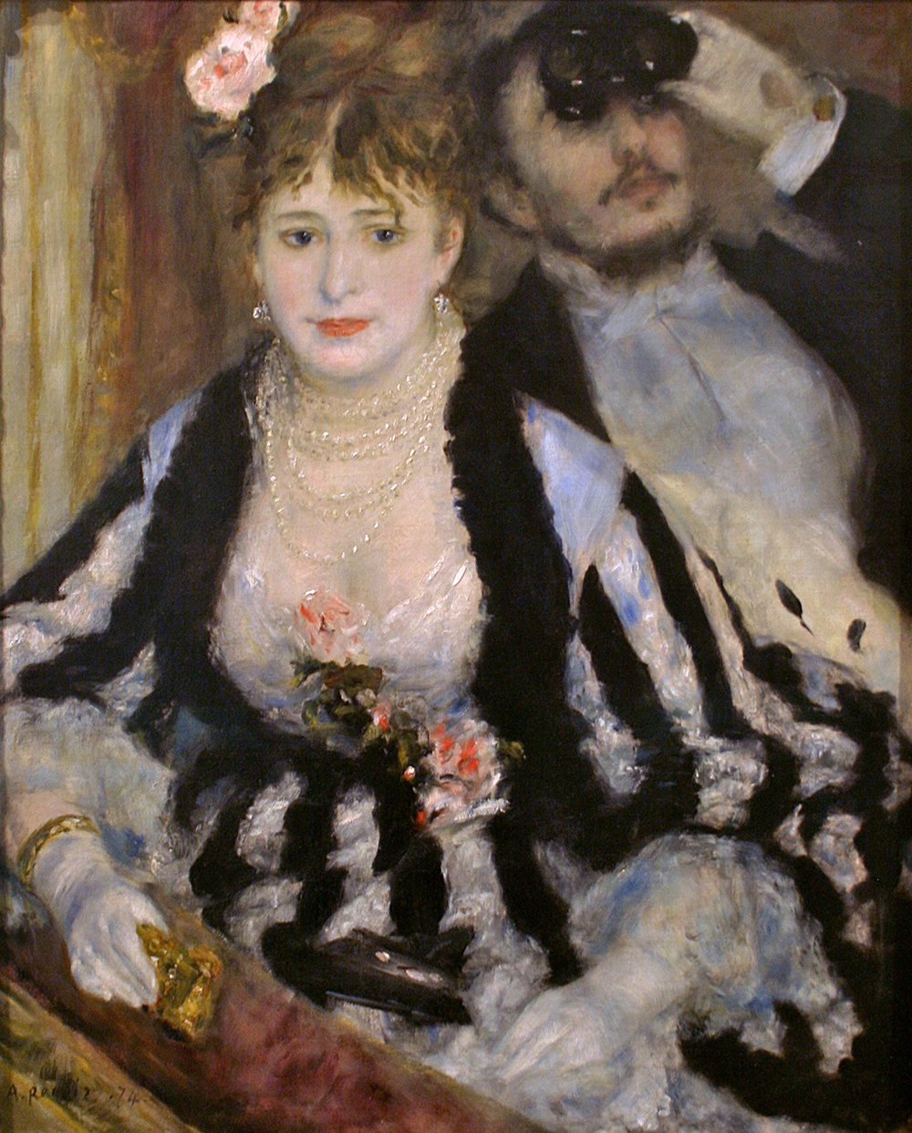 Lámina artística de La Loge de Renoir, cuadro mate mediano de la Courtauld Gallery