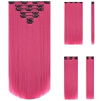 Vista 55 de Extensiones de cabello, con clip, cabello sintético, 22 pulgadas (55.88 cm), lacio, para mujeres y niñas, 18 pulgadas (45.72 cm), rizado, cobertura