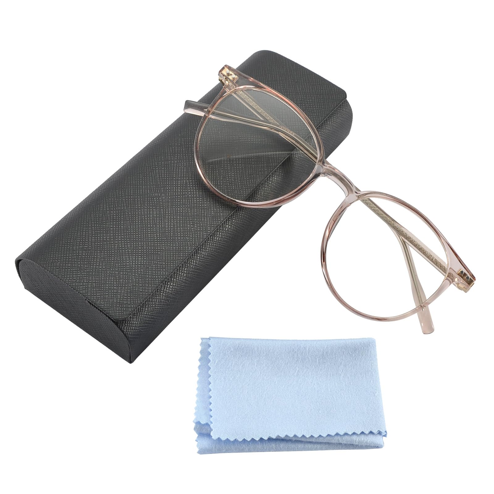 ACMPOOFDD Blue Light Blocking Glasses For Woman/Men Computer/Gaming Glasses Bluelight Glasses Round Blue Light Glasses (Transparent tawny)