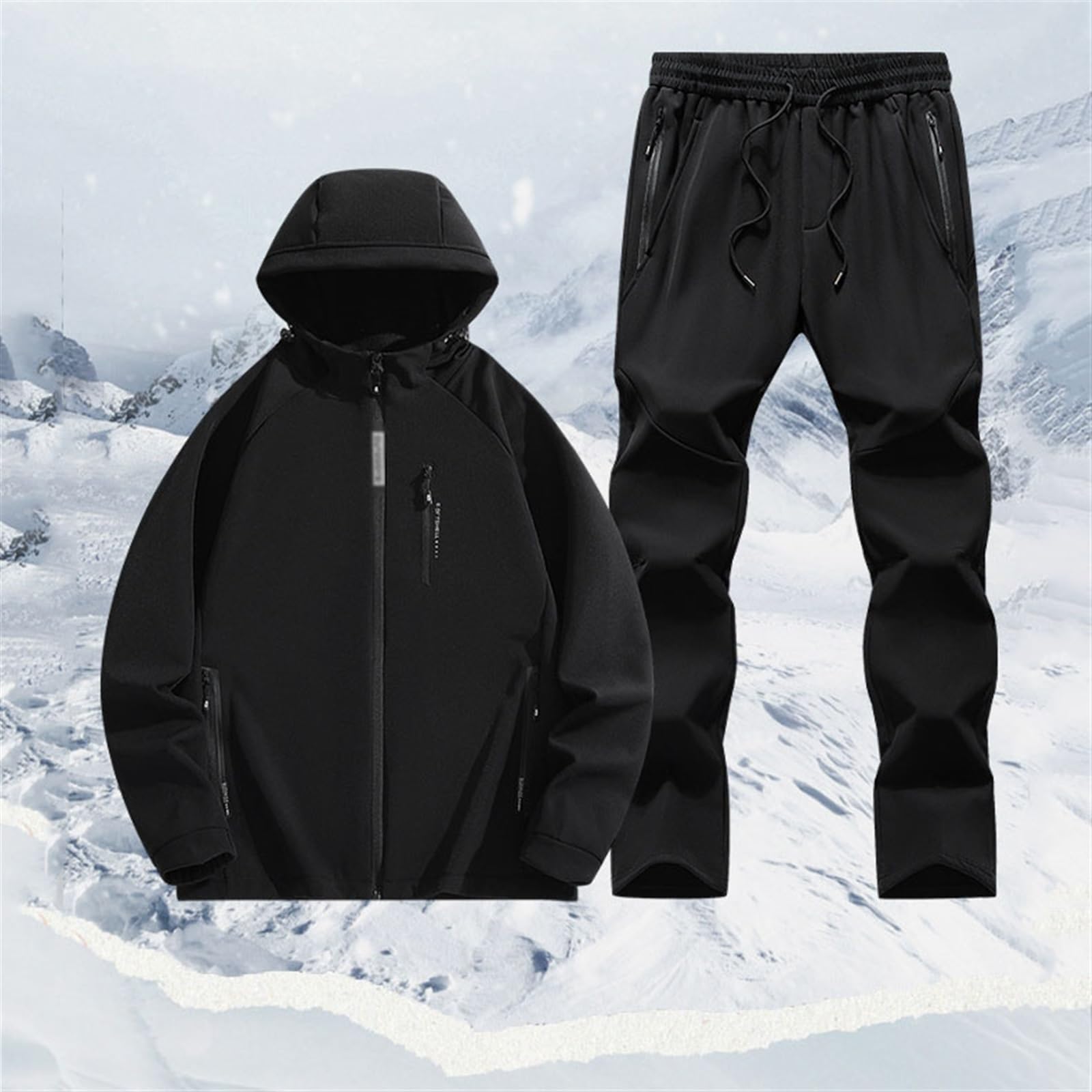Set Giacca E Pantaloni Alla Moda Da Uomo, Set Da Sci Impermeabile Antivento Isolato Invernale Taglie Forti Da Uomo, Tuta Da Sci Da Neve In 2 Pezzi Calda Impermeabile E Antivento