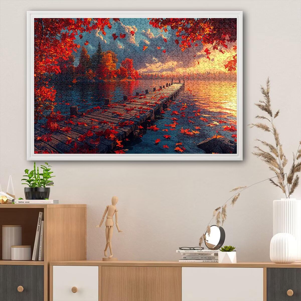 Puzzle 5000 elementów, jesienny krajobraz, 5000 elementów, drewniane puzzle dla dorosłych, trudna łamigłówka, gra logiczna dla całej rodziny, drewniane puzzle do dekoracji salonu, na prezenty, S-48