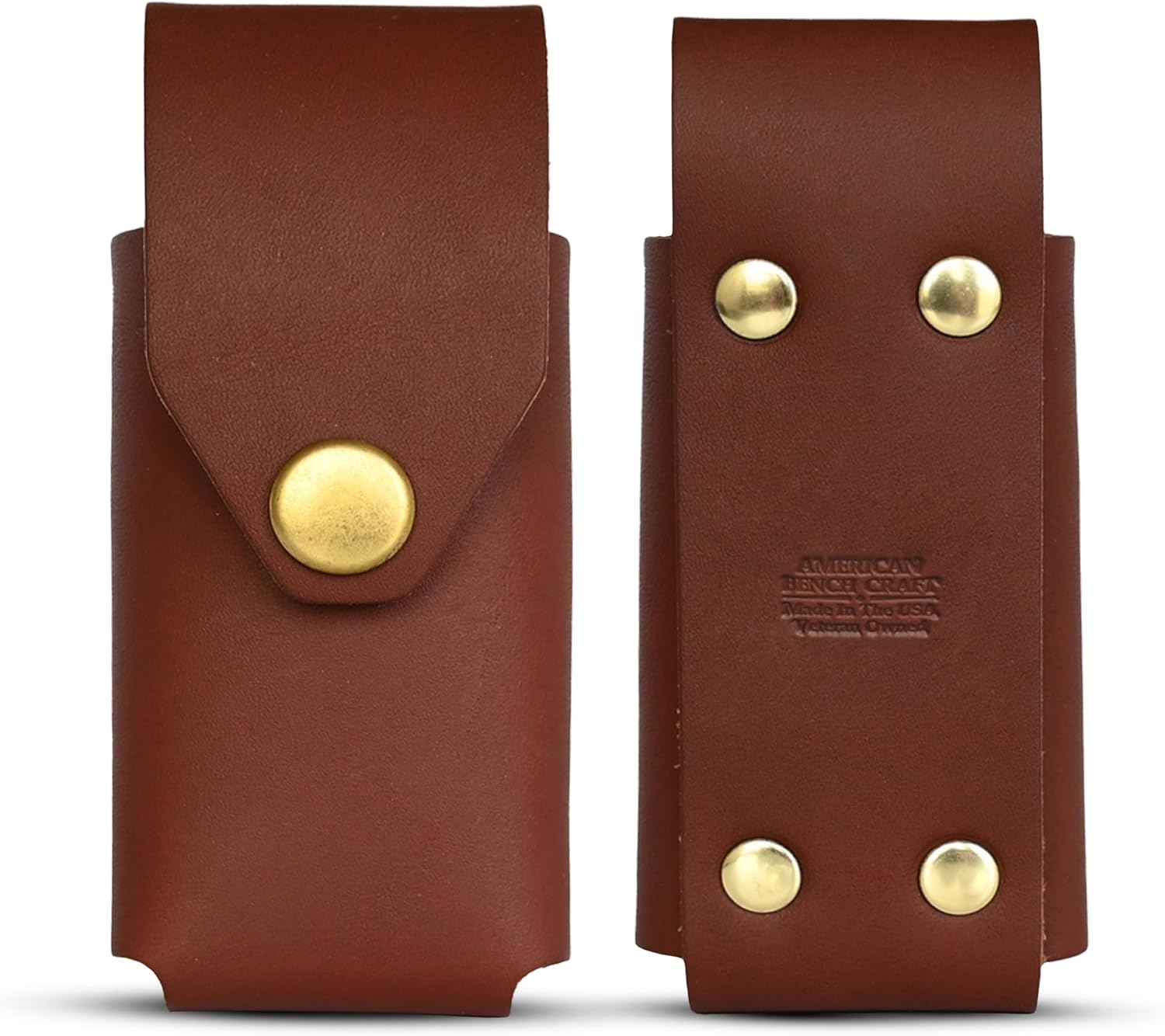 Riveted Leather Multitool Sheath for Leatherman Surge, Super Tool 300, CORE (Brown) - Full Grain Leather Belt Tool Holder - Multi Tool Holster w/Solid Brass Rivets - Image 3