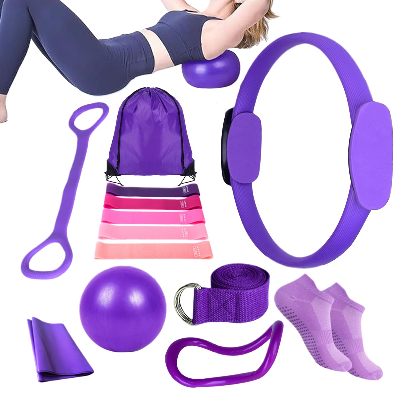 Better Me Kit Pilates Complet 14 Pièces Maison Accessoires Yoga Fitness Femme