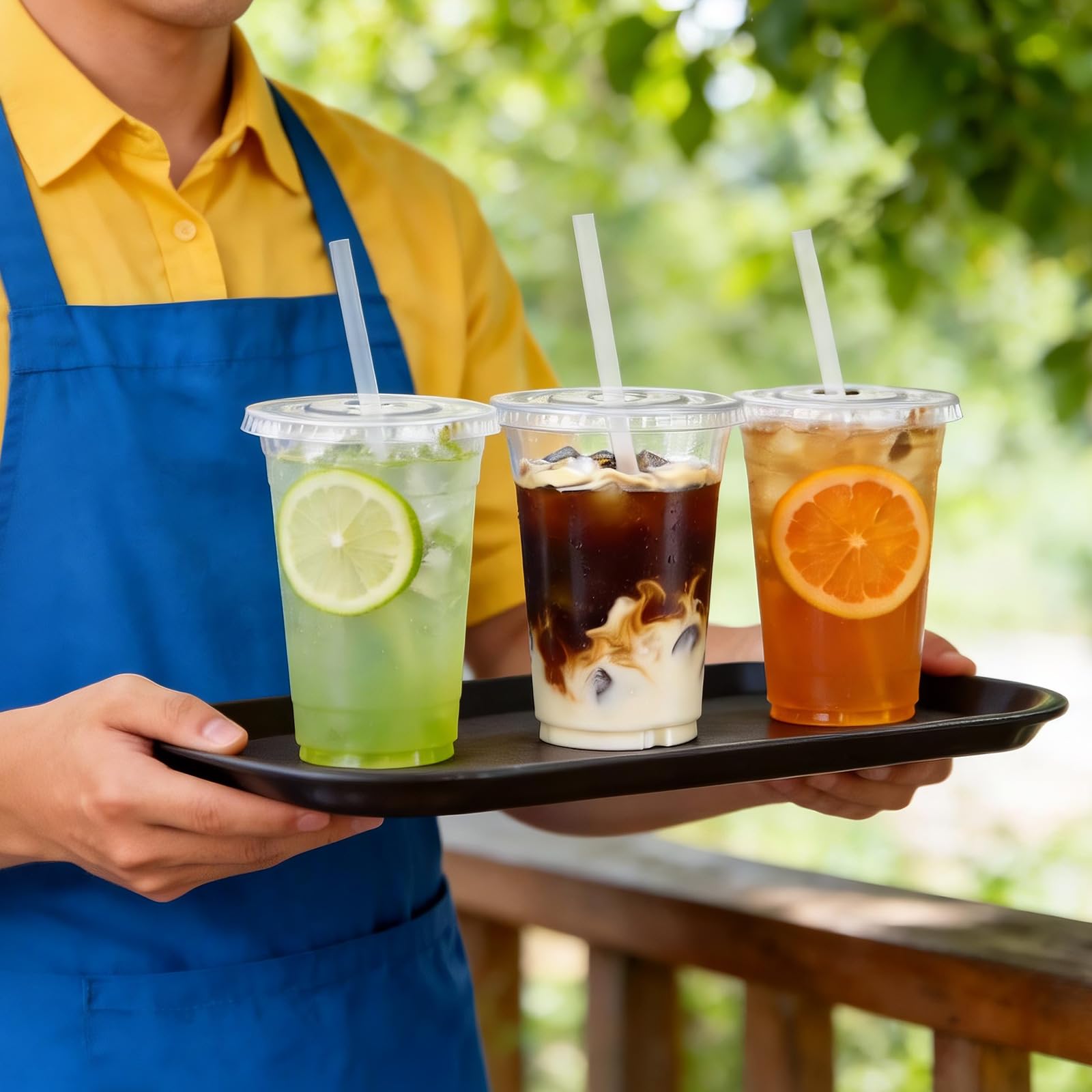 100 Pack 16oz Clear Plastic Cups with Lids and Straws — Amazon image 7