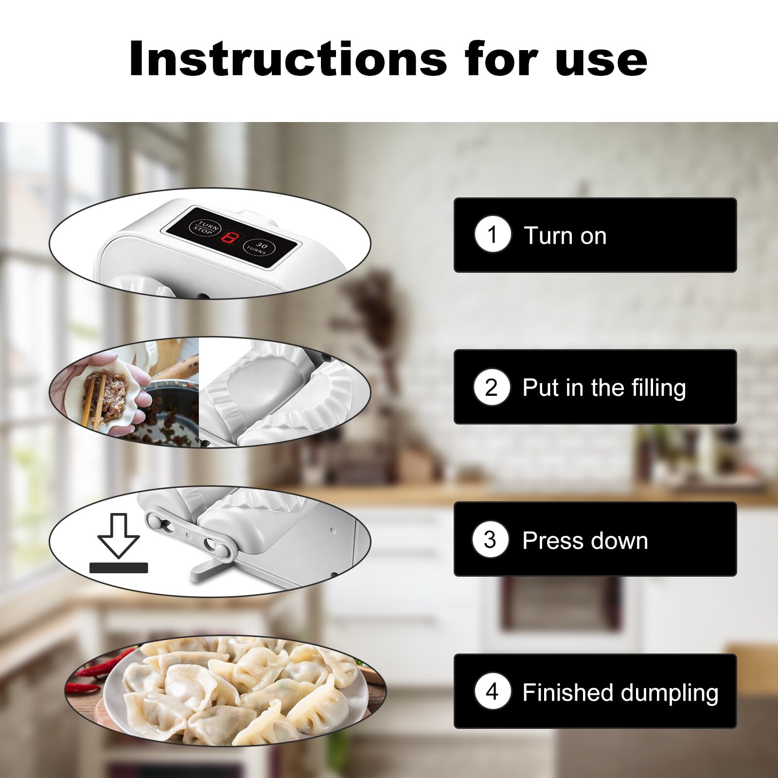 BAIFULAI Machine à raviolis électrique rechargeable par USB - Machine à boulettes automatique - Machine à raviolis - Moules à raviolis - Pour la maison, le restaurant - Rapide et pratique