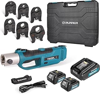 Standard Pro Press Tool kit with 6 Copper Pro Press Jaws 1/2" to 2", 2pcs 4AH Battery, Fast Charger & Carrying Case