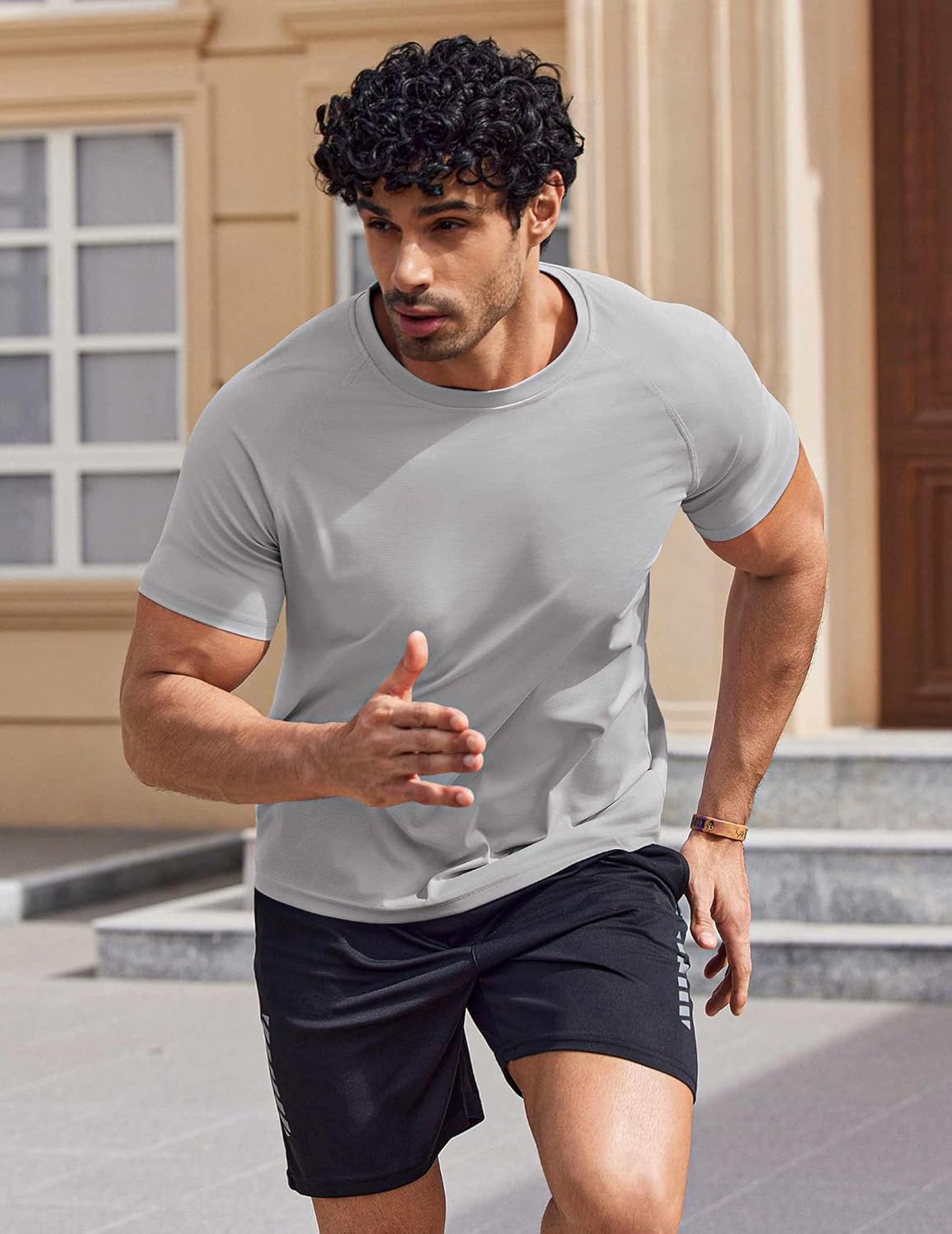 COOFANDY Mens Swim Shirt UPF 50+ Sun Protection Rash Guard Cooling Shirts Short Sleeve Athletic Quick Dry Summer Beach Shirts - Image 2