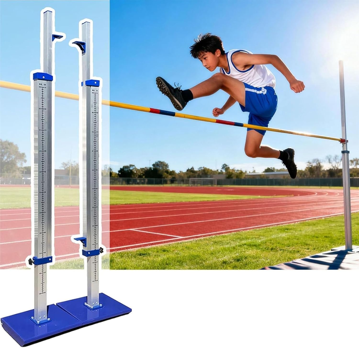 Competition Track and Field High Jump Standards,1.64' to 8.5' Adjustable,Scale Metric Cm,School High Jump Holders,1 Pair,for Primary and Secondary School Pupils