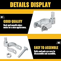 Vista 5 de VIVIDA Bisagra de puerta de enlace de cadena de 1-3/8", bisagra de poste macho galvanizado, para poste de diámetro exterior de 1-3/8", herrajes